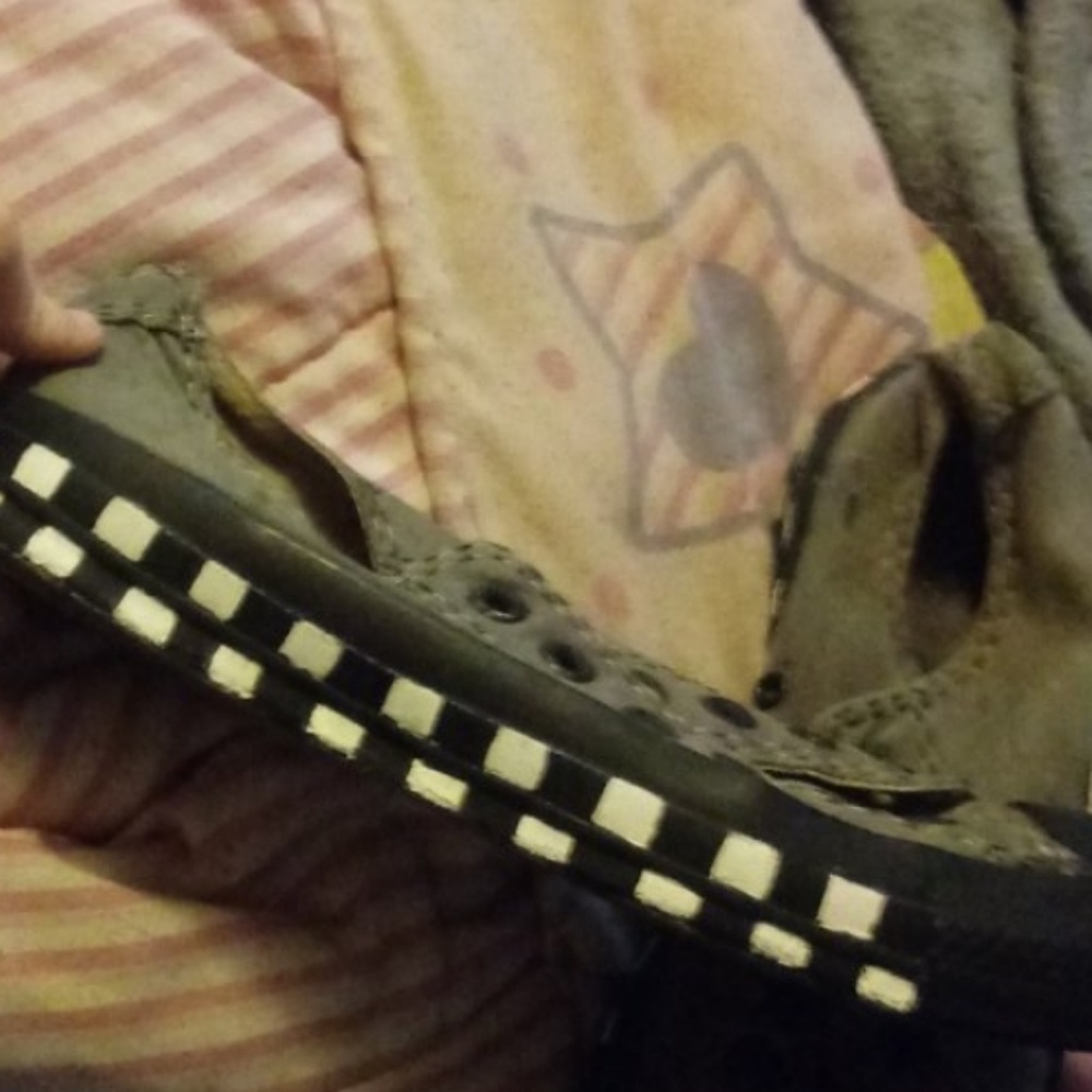 Black And Grey Converse With Painted B/W Checks